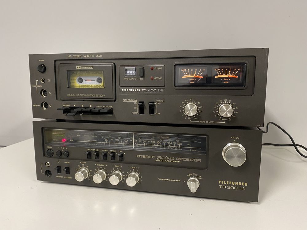 Telefunken TR-300, TC-400 - amplituner, magnetofon, zadbany vintage