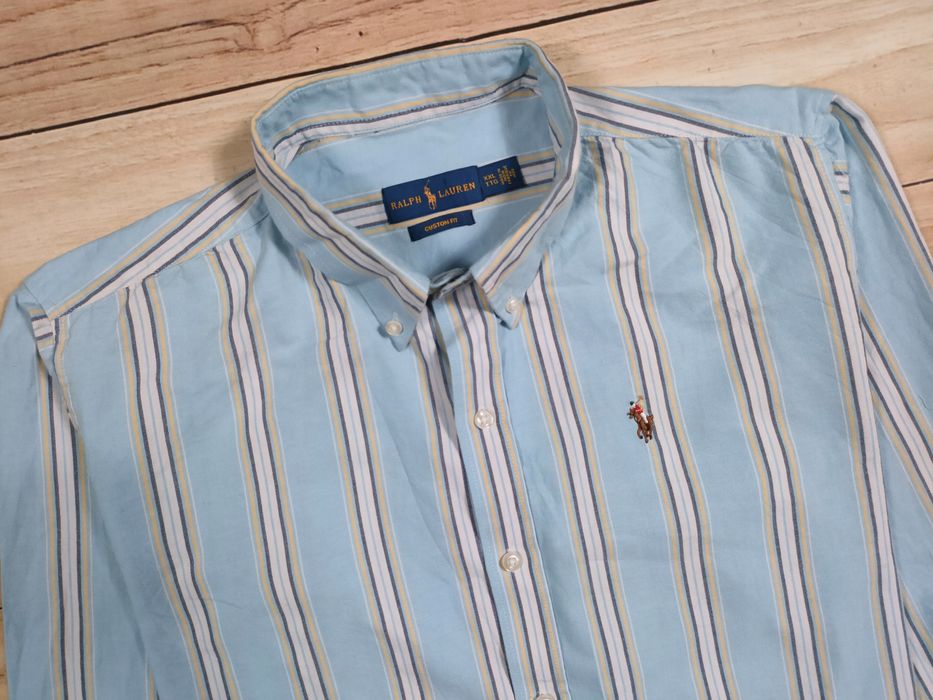 RALPH LAUREN Koszula Męska w Paski Logowana r. XL (L)