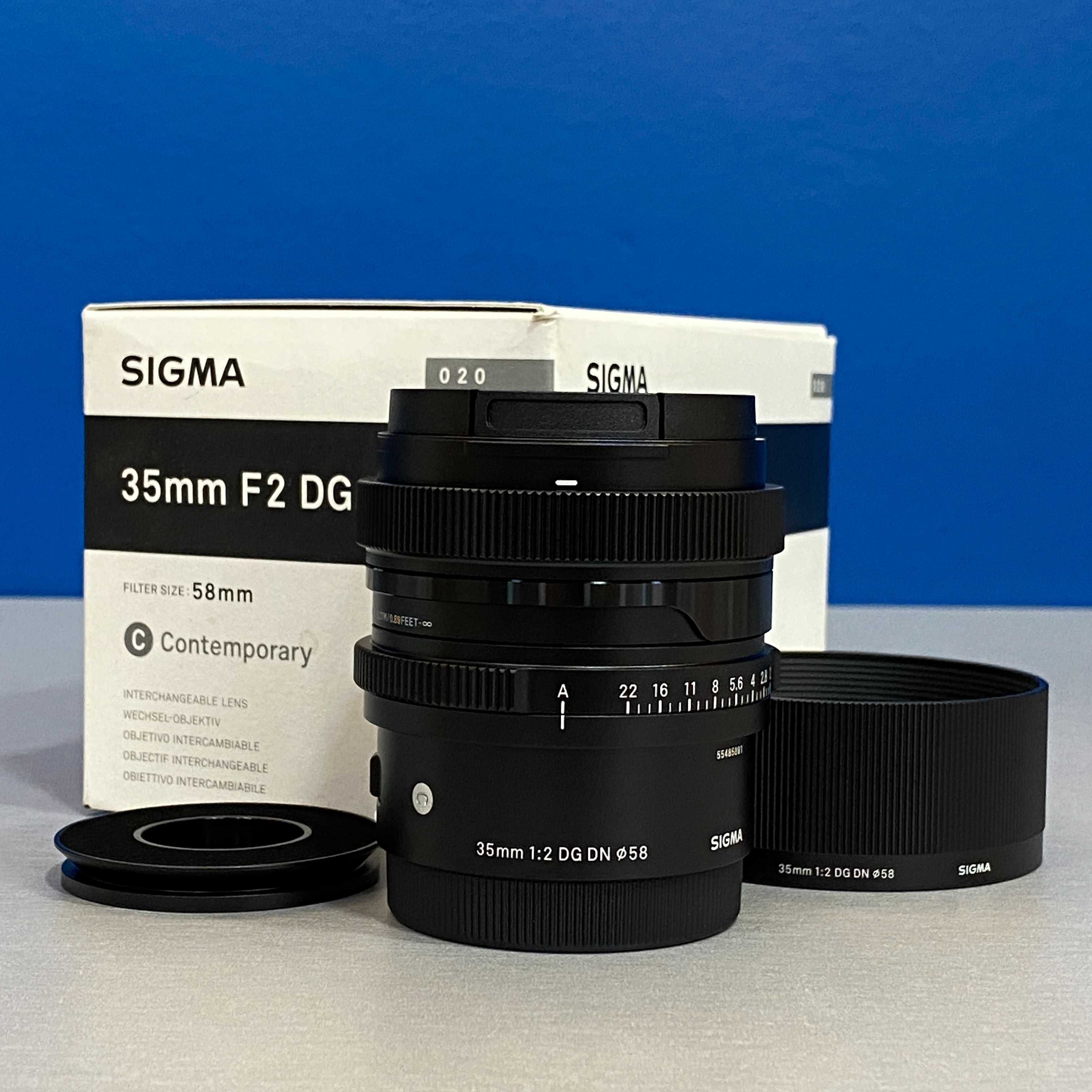 Sigma 35mm f/2 DG DN Contemporary (Sony FE)- NOVA - 5 ANOS DE GARANTIA