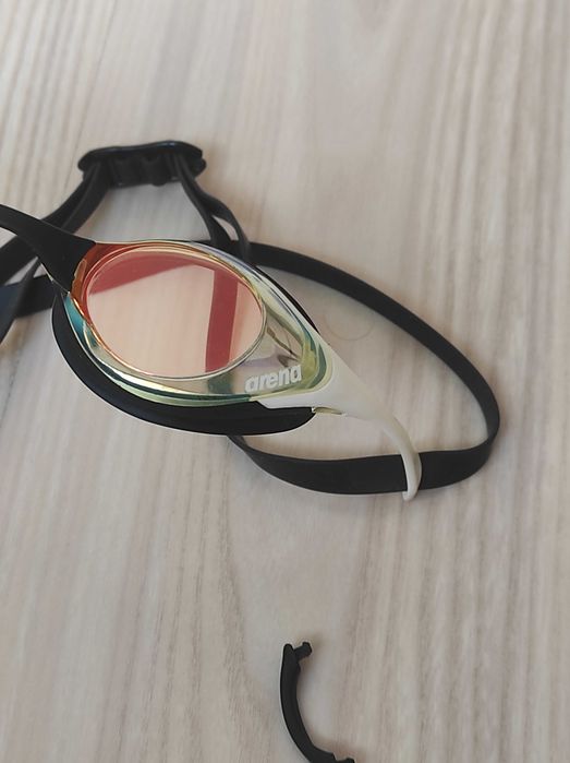 Окуляри для плавання Arena COBRA SWIPE MIRROR біло-жовто-чорні