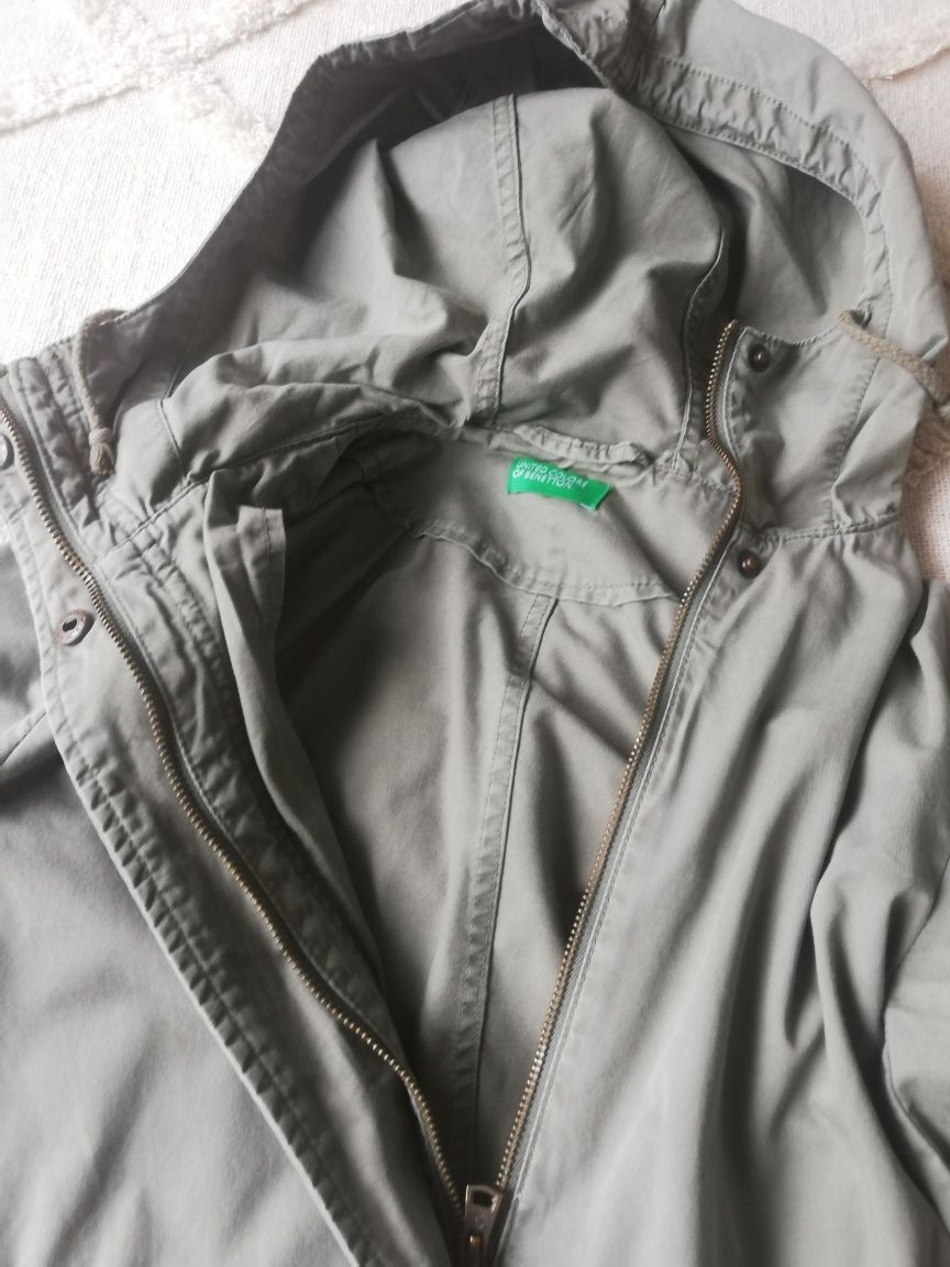 Parka oliwkowa zieleń 38 united colors of benetton