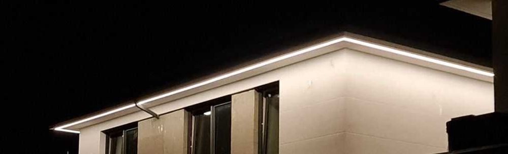 Wyjątkowa LINIA LED Nowoczesna Podbitka Pergola Elewacja Dom Hotel