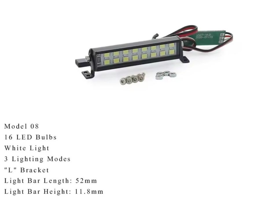 Listwa LED lightbar 52mm ze sterowaniem do modelu rc TRAXXAS AXIAL FMS