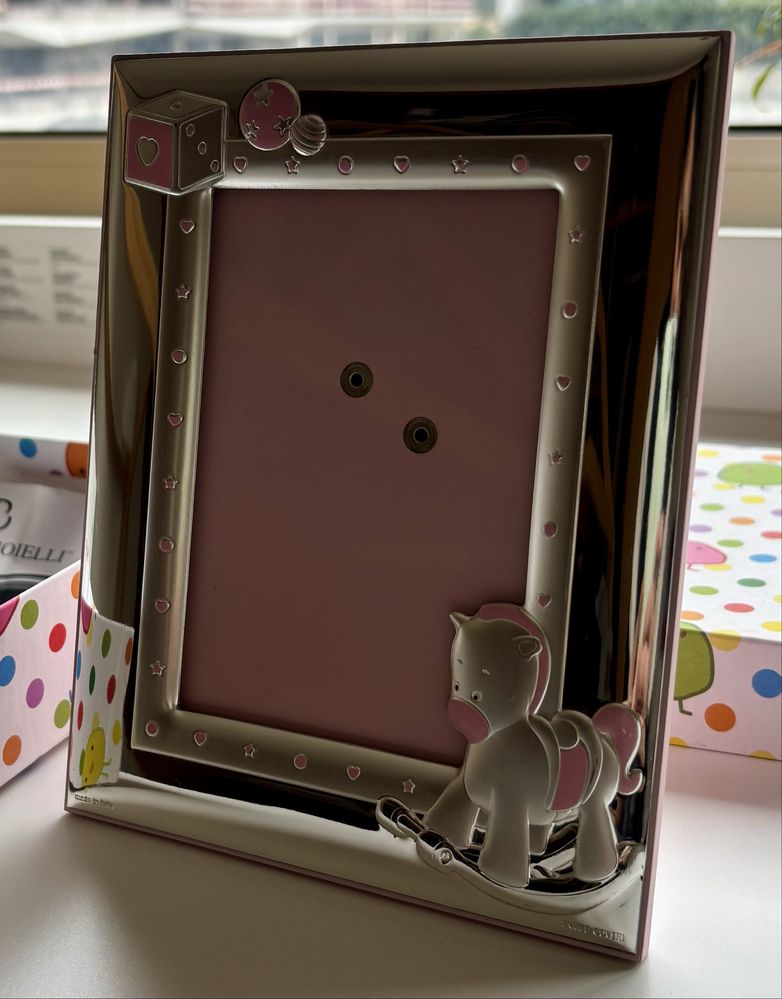 Porta retrato infantil em prata