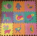 DUŻE PUZZLE PIANKOWE/MATA dla dzieci-ZWIERZĘTA 29x29 cm-9 sztuk puzzli