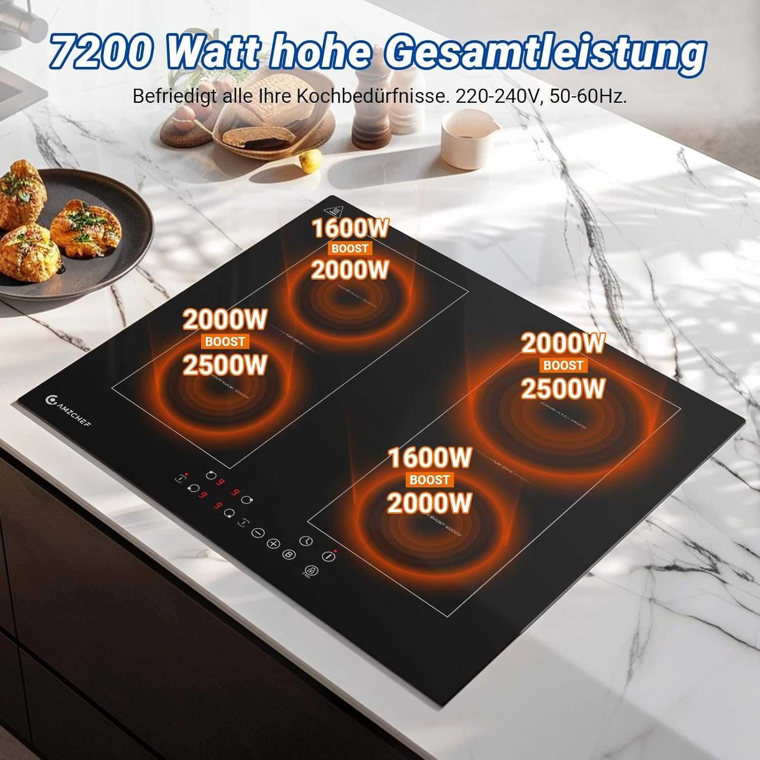 Płyta indukcyjna AMZCHEF FS-I72S-FFDD06 z dwie strefy flex 60cm (406b)