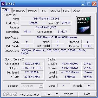 Процессор Phenom II X4 945