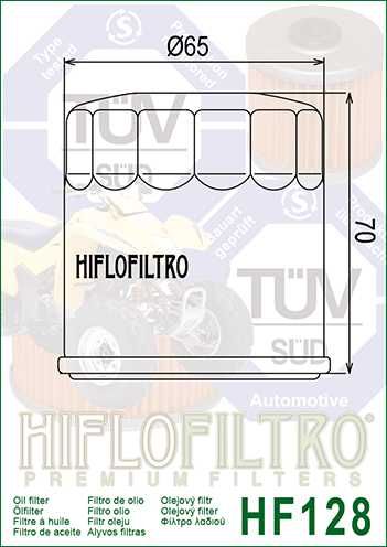 Filtr oleju Hiflofiltro HF128 Kawasaki UTV Kaf Kat MULE