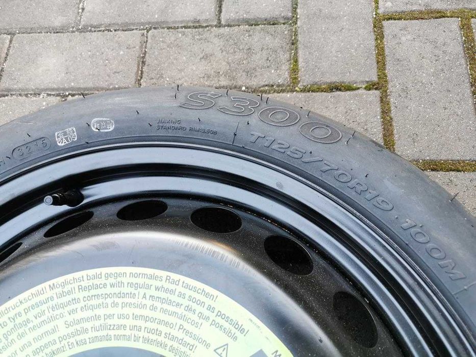 5x112 Koło Dojazdowe Dojazdówka R19 Audi A4 B9 B8 8K0 ET29 125/70 NOWE