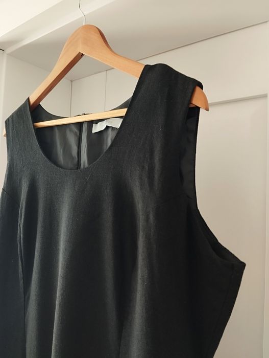 Mała Czarna , klasyczna sukienka rozm 42 , L, XL ,len i wiskoza