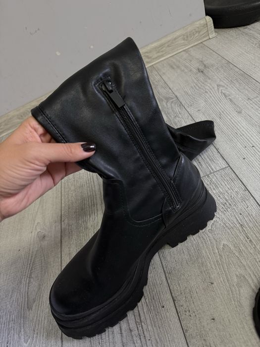 Ботфорти кожа сапоги чоботи