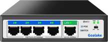 Goalake Przełącznik PoE+ 5 portów 100 Mb/s 4 porty PoE +1