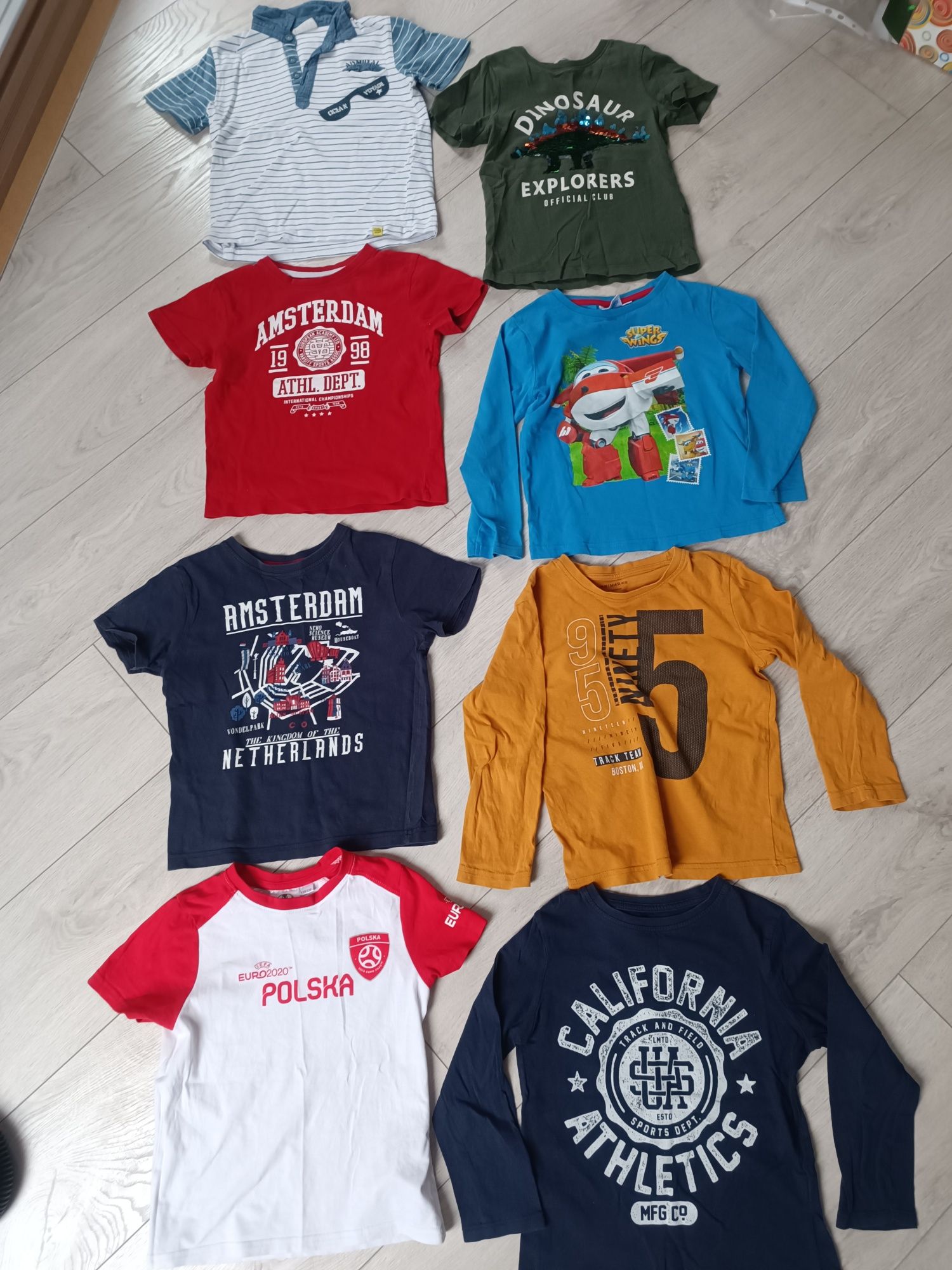 Zestaw 8 koszulek, t-shirty i z długim rękawem r.110-116