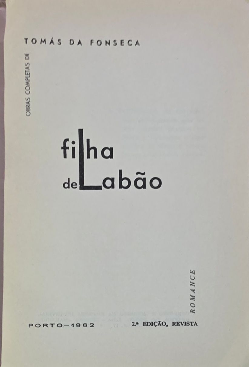 Livro - Filha de Labão - Tomás da Fonseca - Ref:PVI