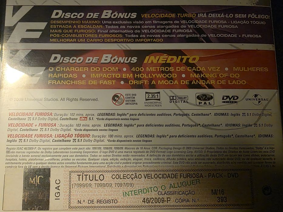 Coleção Velocidade Furiosa 1, 2 e 3