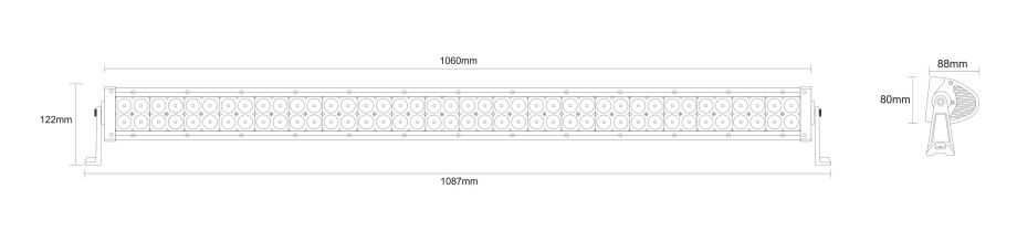 Zestaw off road, długi panel LED z mocowaniem na magnes