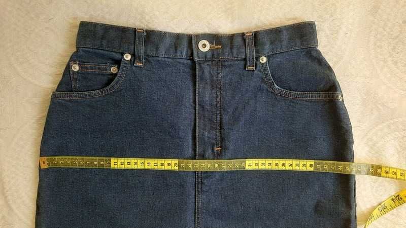 Spódnica granatowa jeansowa/ dżinsowa ołówkowa S/M