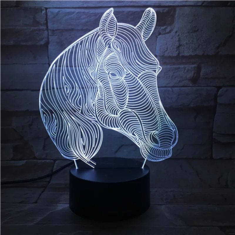 Lampka LED 3d koń prezent