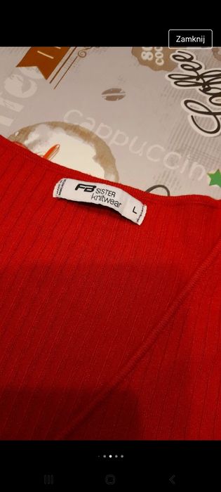 Sweterek cienki z ścigaczem w prążki po środku rozmiar L