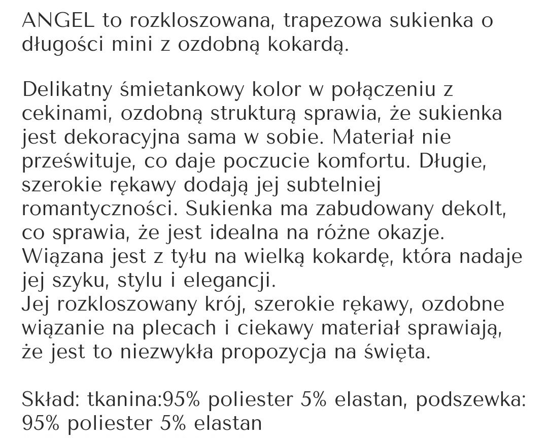 Illuminate biała cekinowa z kokardą piękna!