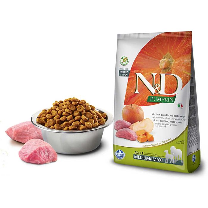 Farmina N&D (GF Abóbora) Adult Medium/Maxi - Borrego / Frango / Javali