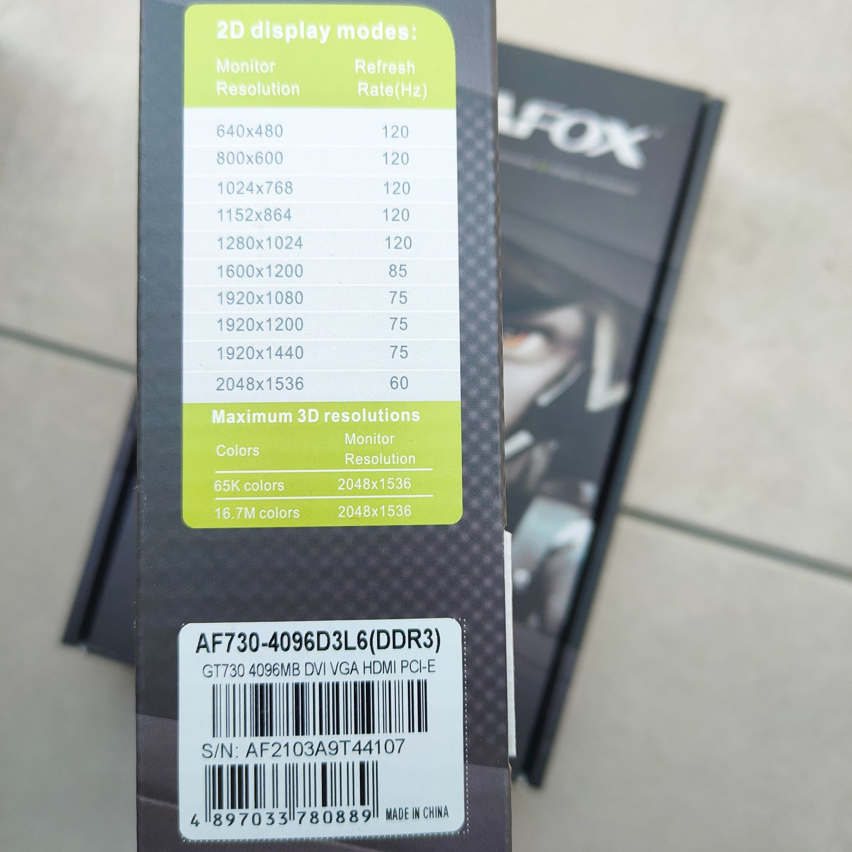 Karta graficzna Afox GT730 DDR3 4GB HDMI