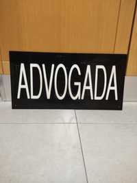 Placa Advogada informação de serviços