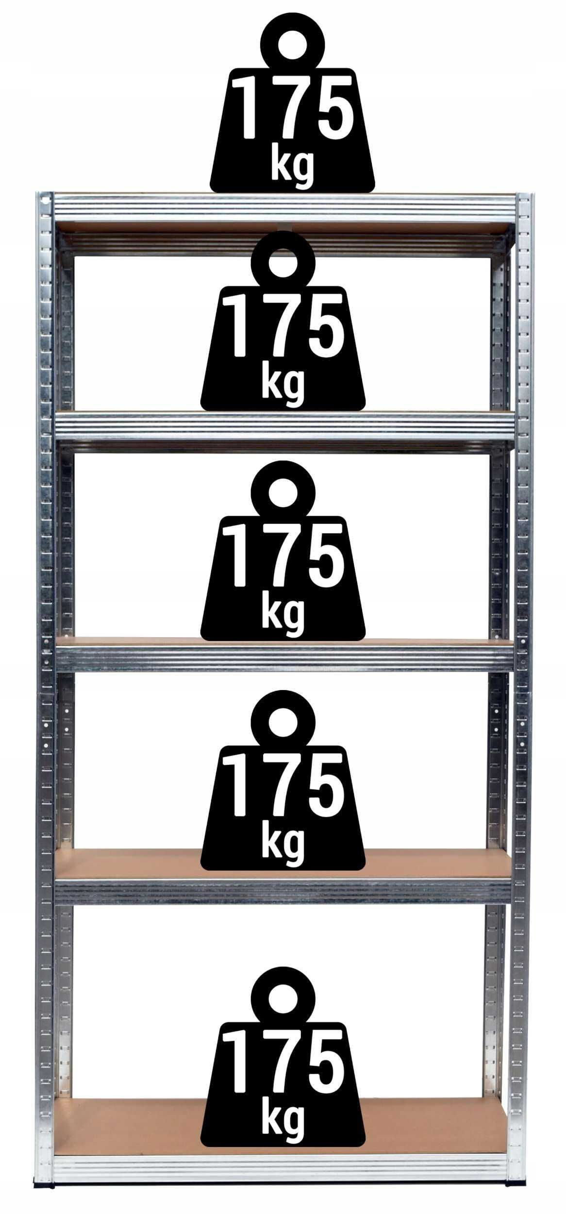 Regał Garażowy warsztatowy 875KG 180cm Półek Metalowy
