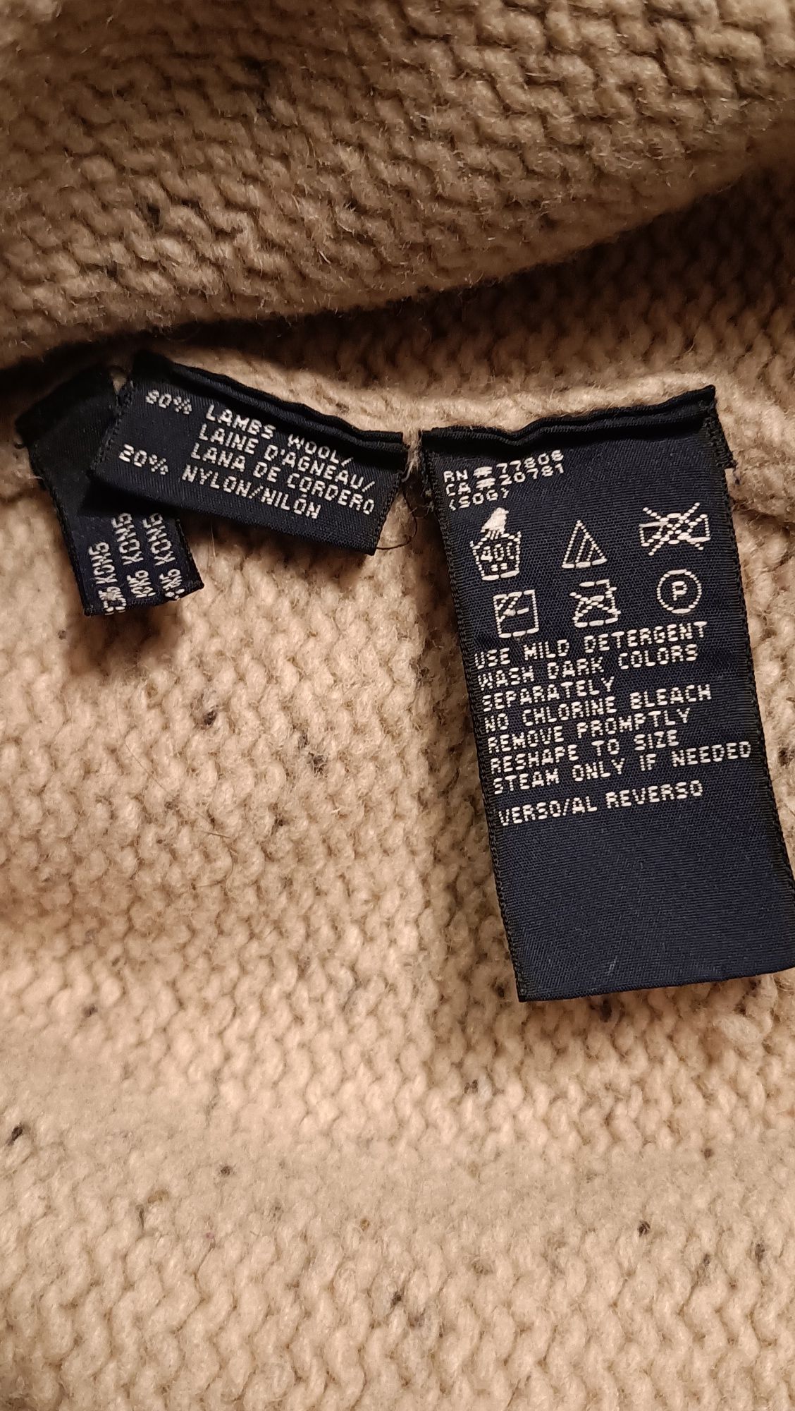 Plus size ciepły wełniany sweter Tommy Hilfiger oversize