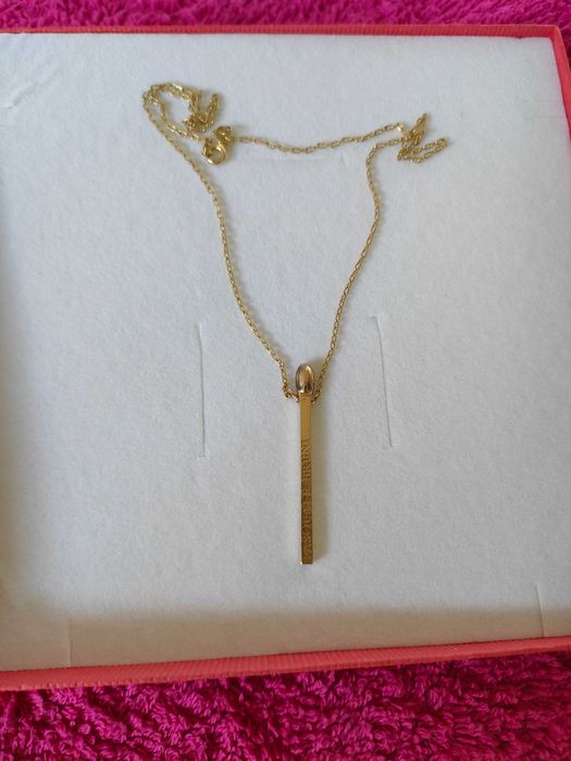 Piękny złoty łańcuszek naszyjnik zapałka 585