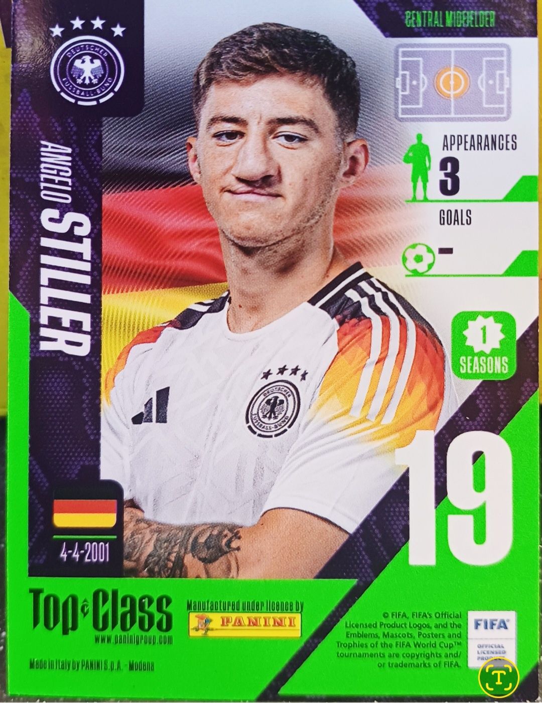 Karta kolekcjonerska Panini Top Class – Angelo Stiller  nr 59
