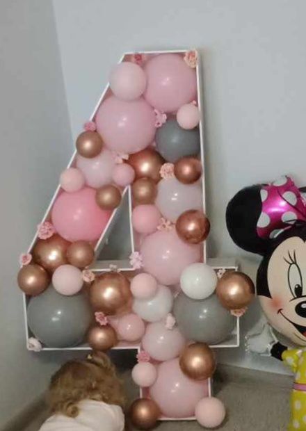 100cm dekoracja 4 urodziny wypełniacz do balonów