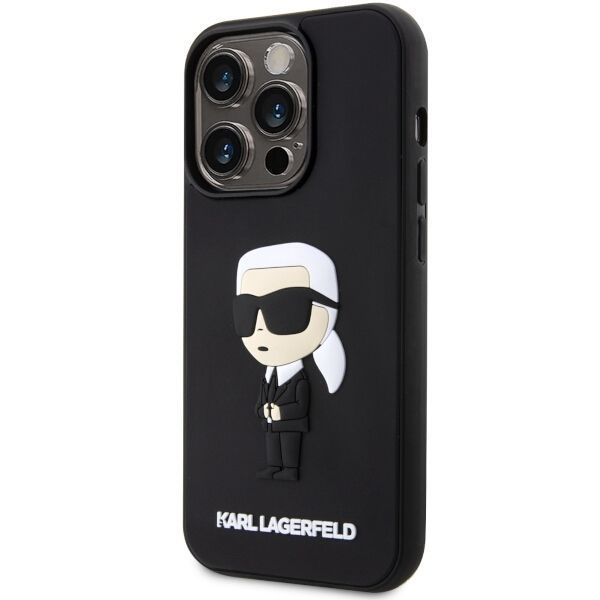 Etui Karl Lagerfeld 3D Rubber Ikonik do iPhone 14 Pro 6.1" - Czarny