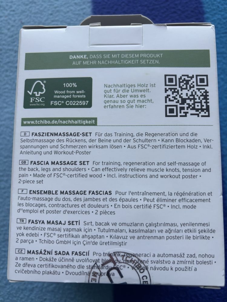 Zestaw do masażu powięzi z drzewa , Tchibo