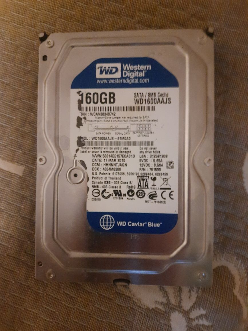 Жорсткий диск 160 ГБ Western Digital (для ПК, 3.5", 7200 об/хв, 8 МБ,