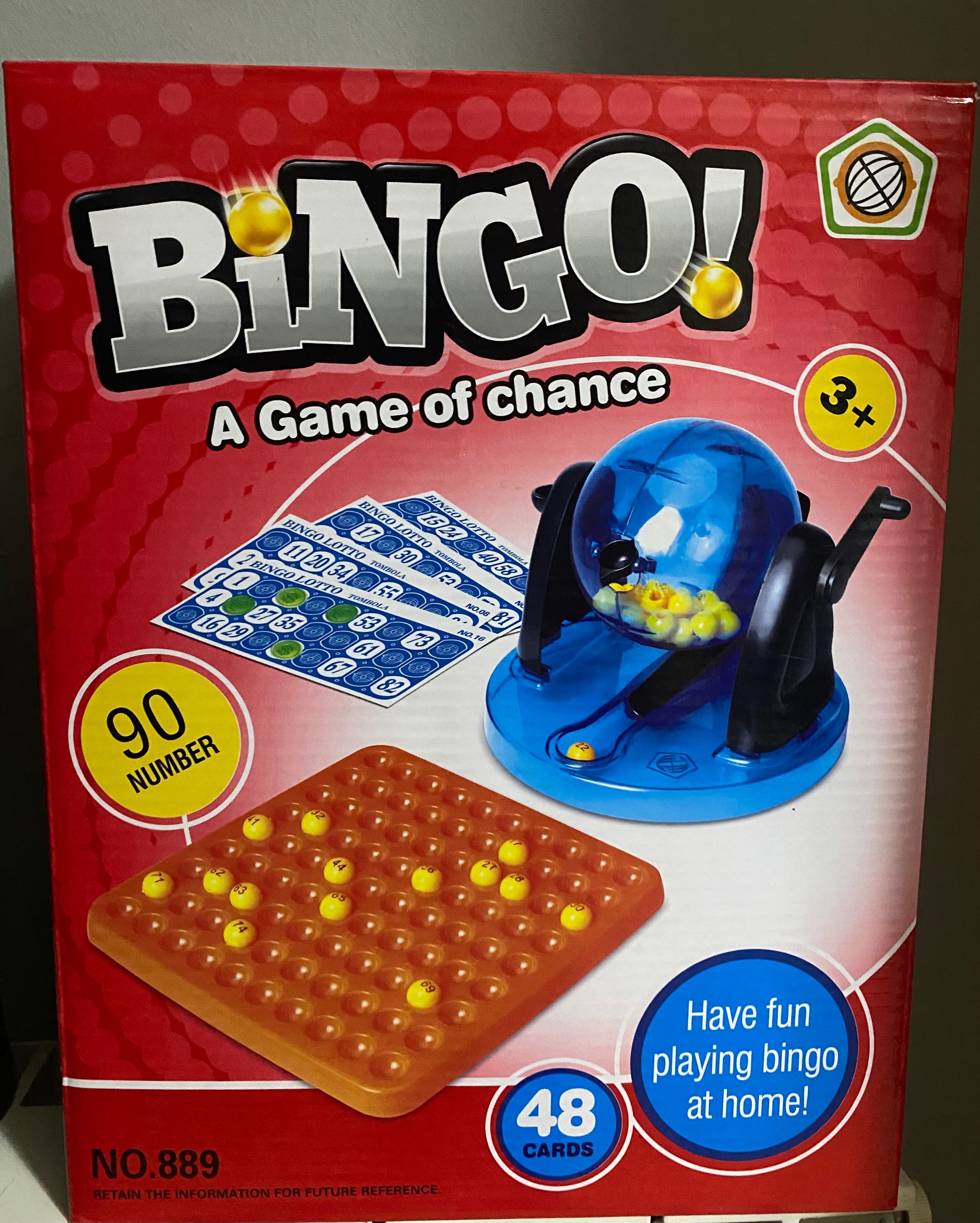 Jogo bingo usado uma vez