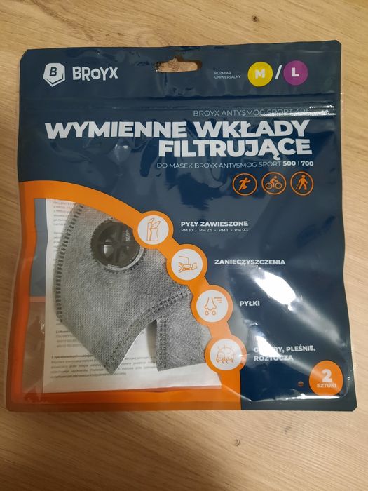 Wymienny wkład filtrujący do masek Broyx antysmog sport 500 i 700