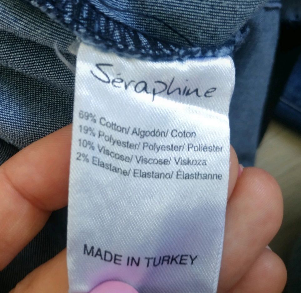 Spodnie ciążowe dżinsy niebieskie tregginsy dla mamy seraphine 34 xs z