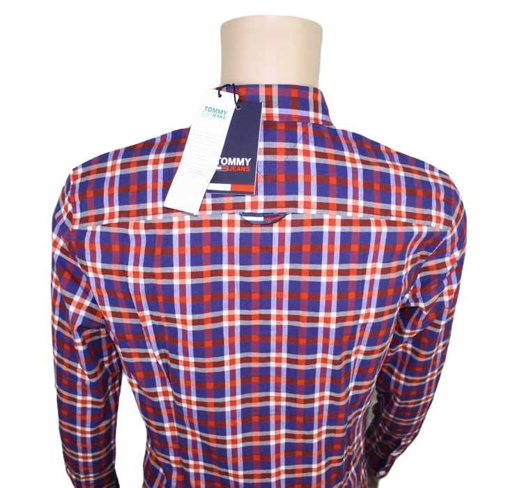 Męska koszula Tommy Jeans -Check Shirt Slim kratka Hilfiger nowa roz.M