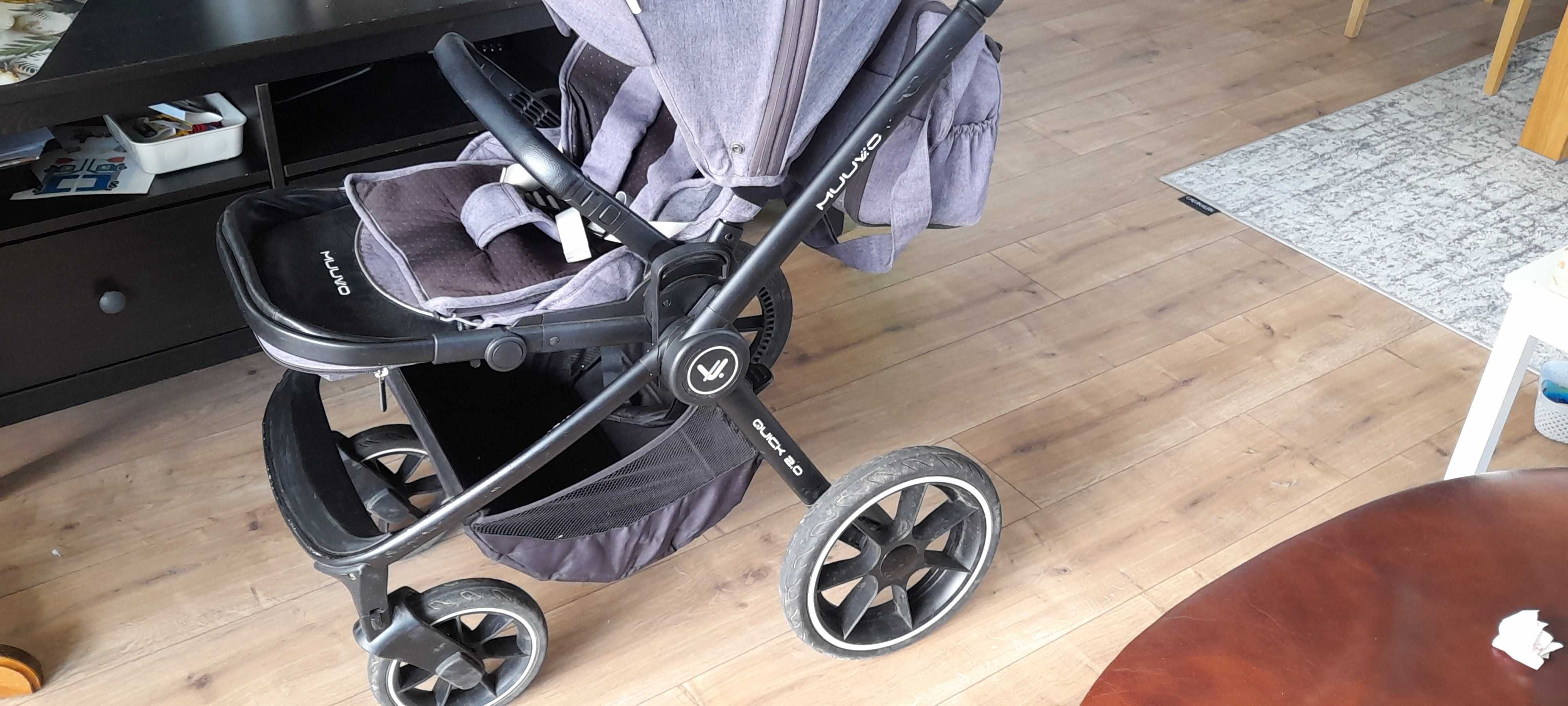 Wozek spacerowy plus gondola MUUVO QUICK 2.0  POPIELATY