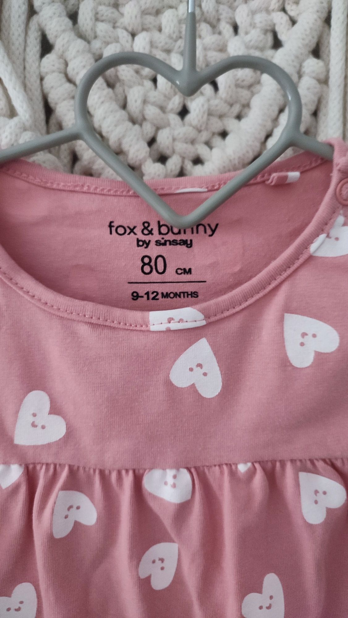 Fox & bunny sukienka w serduszka roz.80