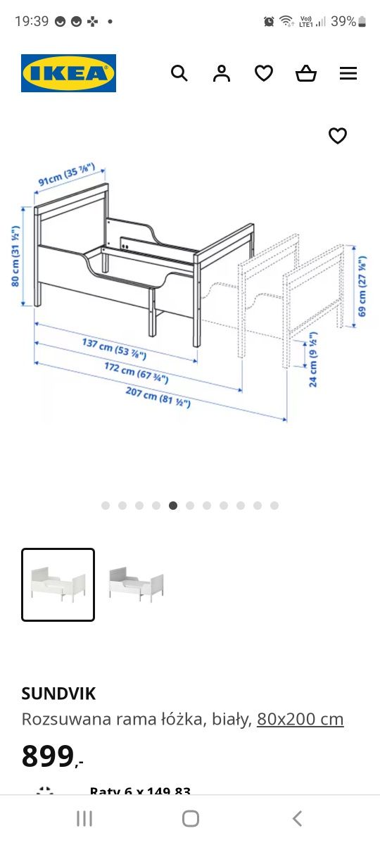 Łóżko dziecięce ikea