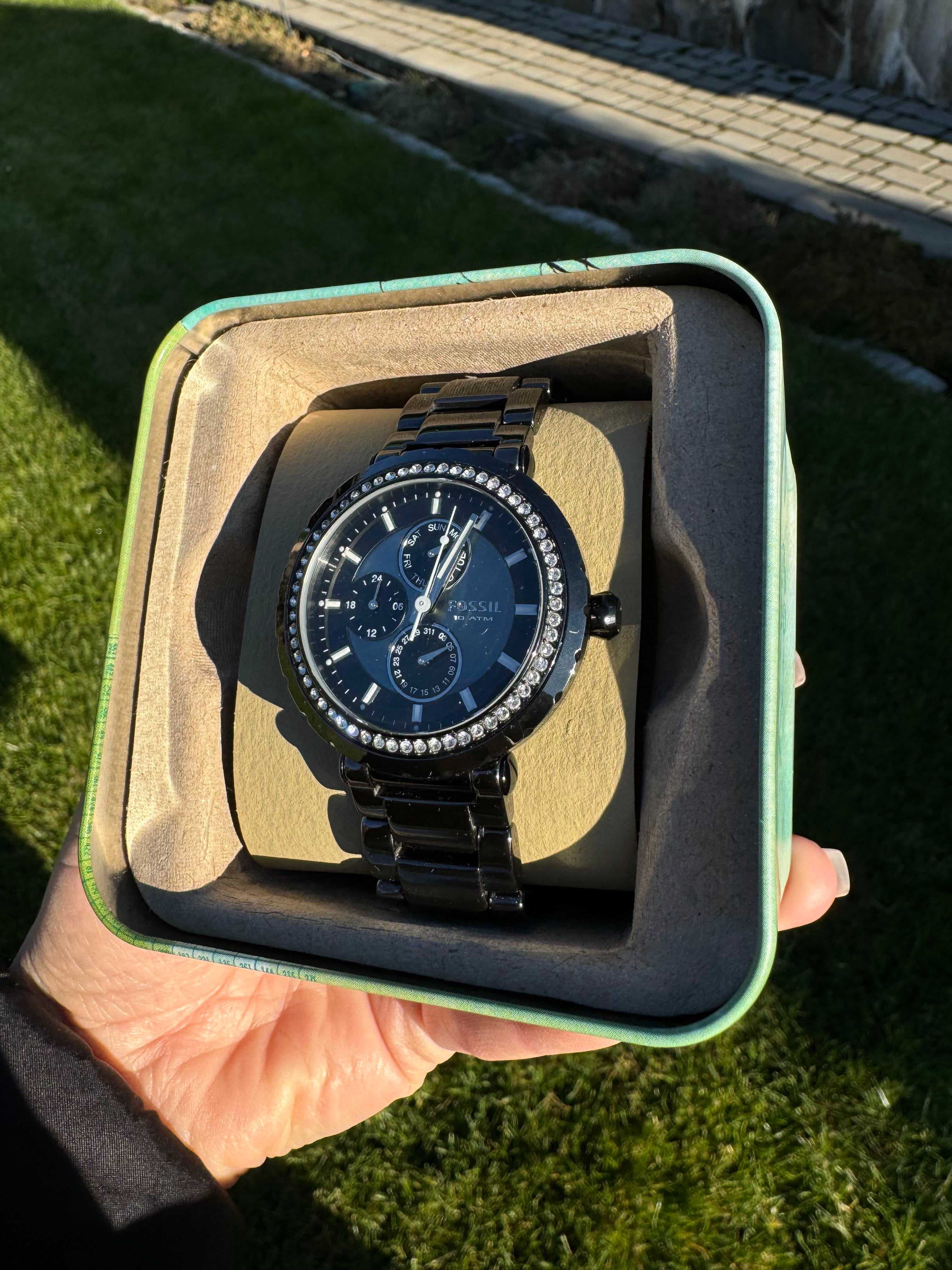 Брендовий годинник Fossil CE1009 USAОригінал чорний керамічний браслет
