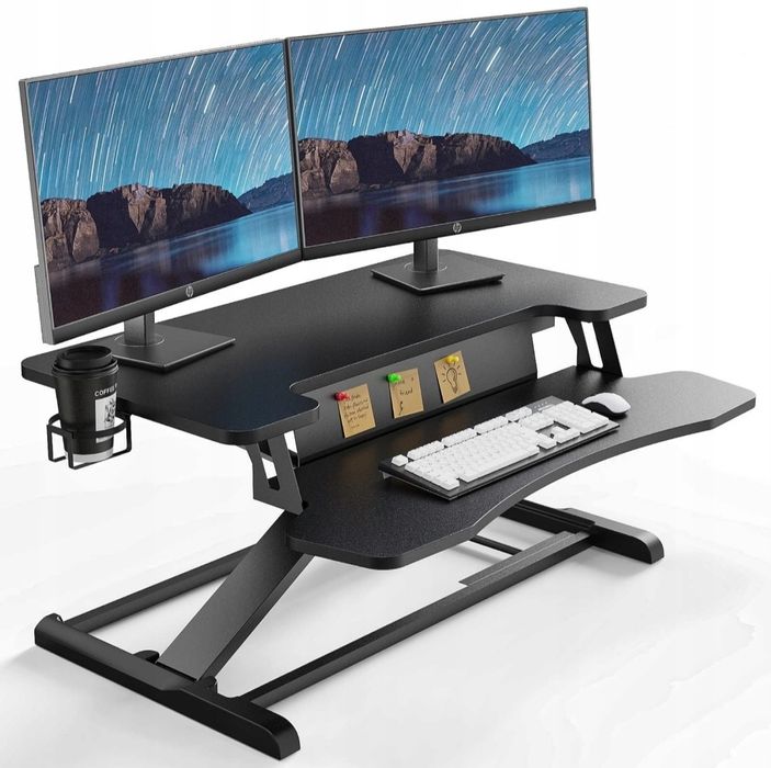 Biurko stojąco-siedzące Putorsen z regulacją wysokości czarne