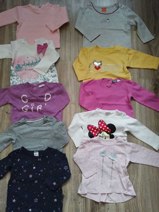 Koszulki bluzki na długi rękaw r.80