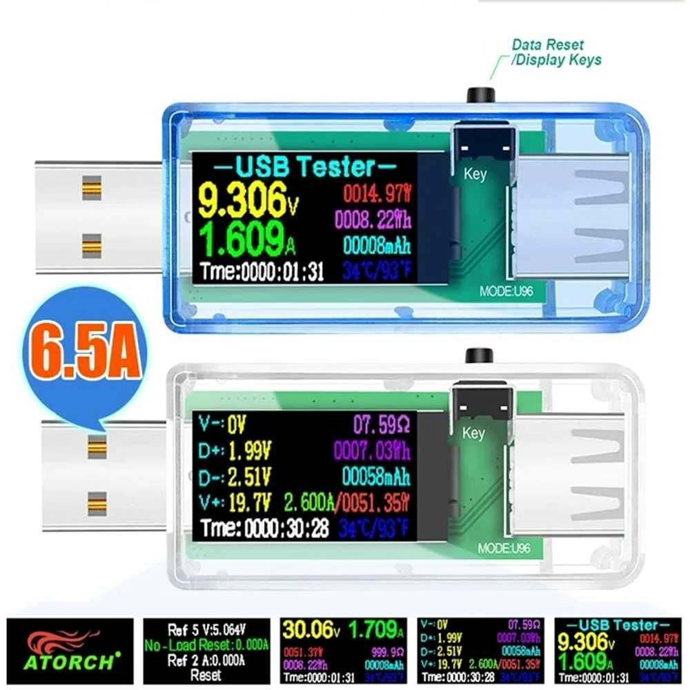 USB Амперметр, вольтметр, монитор ЮСБ Тестер мощности USB 11 в 1