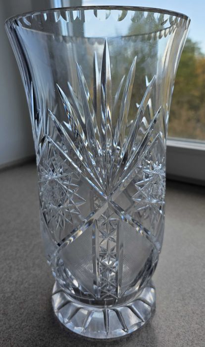 Kryształ z PRL-u Wazon Duży Wysoki Vintage