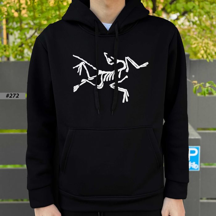 Худи Arcteryx Big Logo Черное | Зипка Кофта Артерикс | Биг Лого Принт