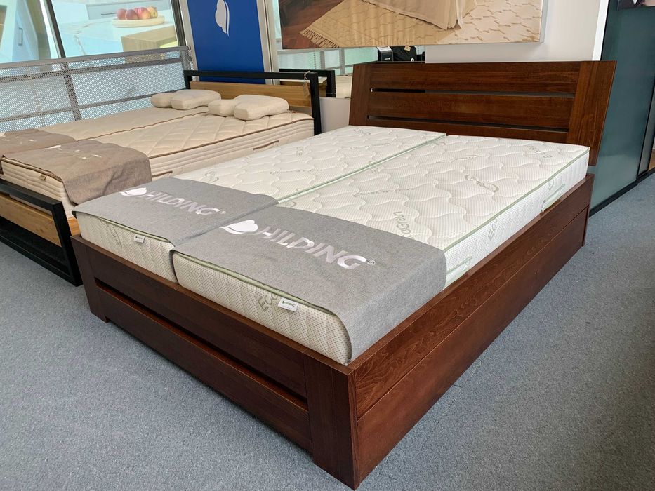 Łóżko Drewmax LK192 BOX bukowe z pojemnikiem 160x200 - Ekspozycyjne