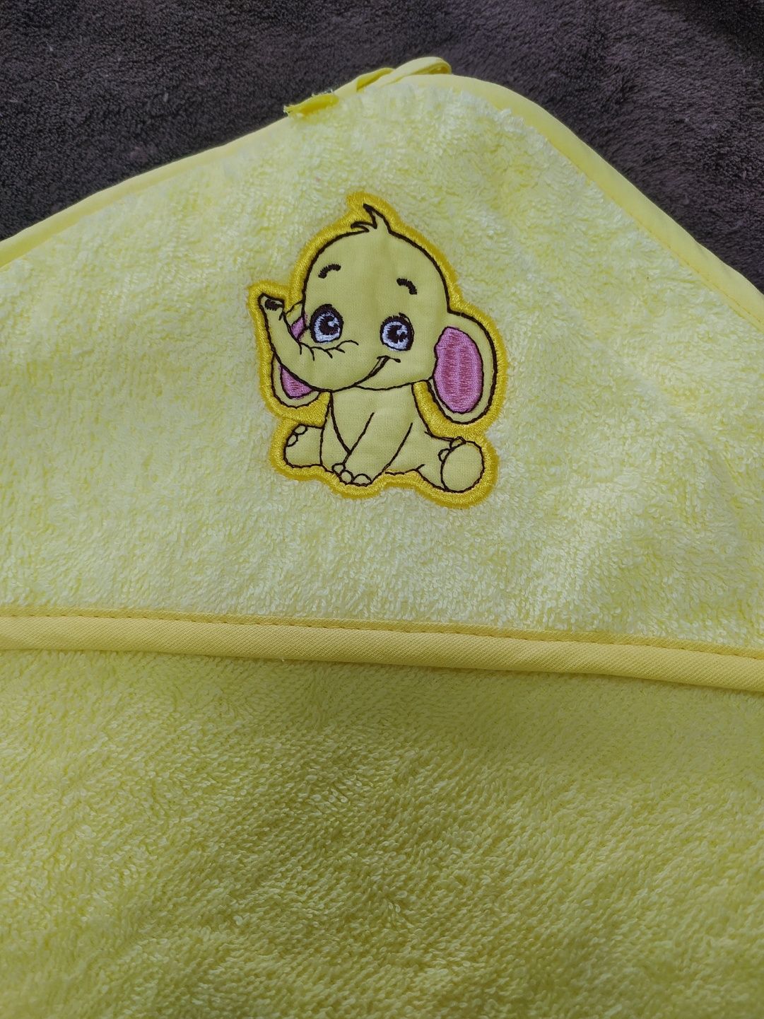 Пелюшка махрова для купання пеленка для купания слон желтая детская